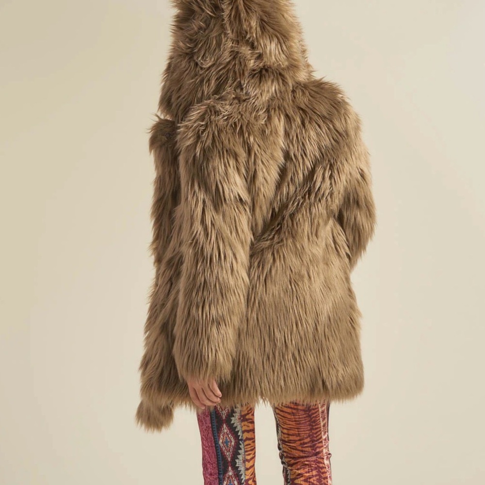 SPIRIT HOODS ASH WOLF CLASSIC FAUX FUR COAT - Picture 4 of 10